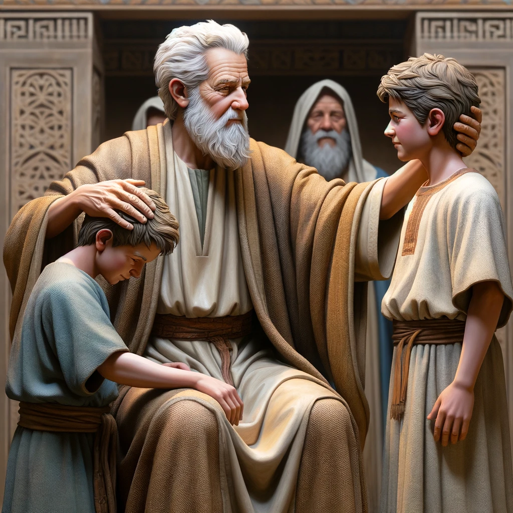Efrain y Manases bendecidos por Jacob