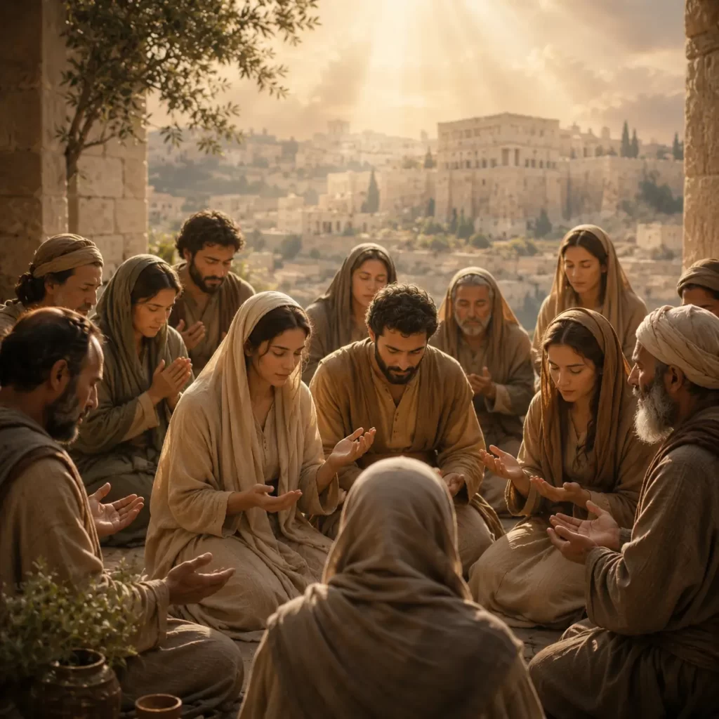 Iglesia en el primer siglo orando al Señor pidiendo por todos y los gobernantes